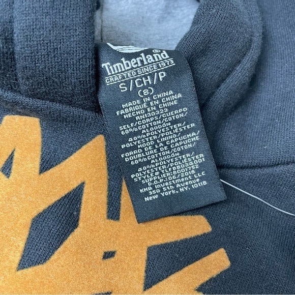 NWT Timberland Kid’s Black Hoodie Size Small (8) - Picture 3 of 5